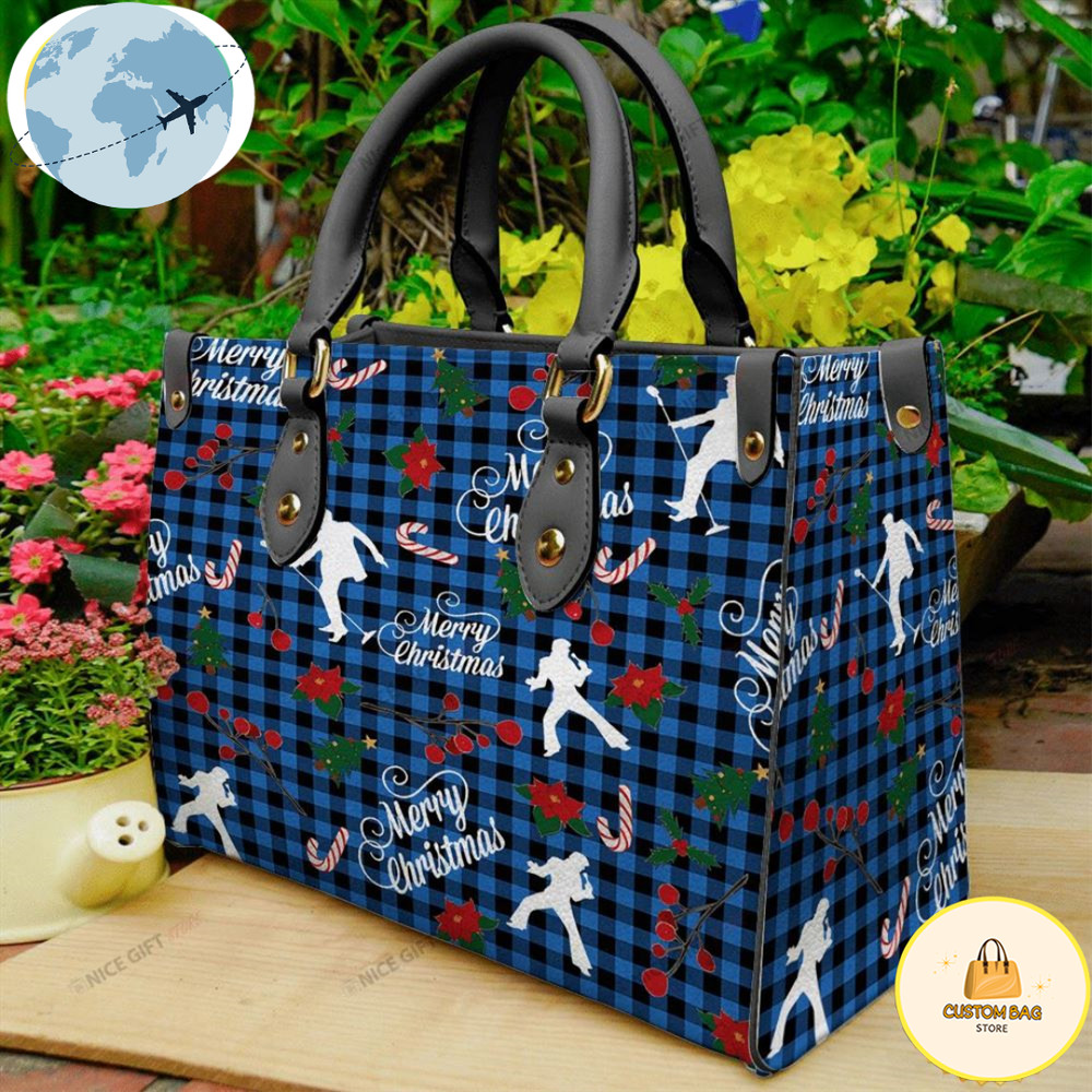 Elvis Presley Merry Christmas Women 3D Leather Handbag.jpg