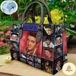 elvis presley the king rock leather handbag, custom bag, sport bag