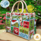 Grinch Pattern Leather Handbag, Grinch Christmas Handbag.jpg
