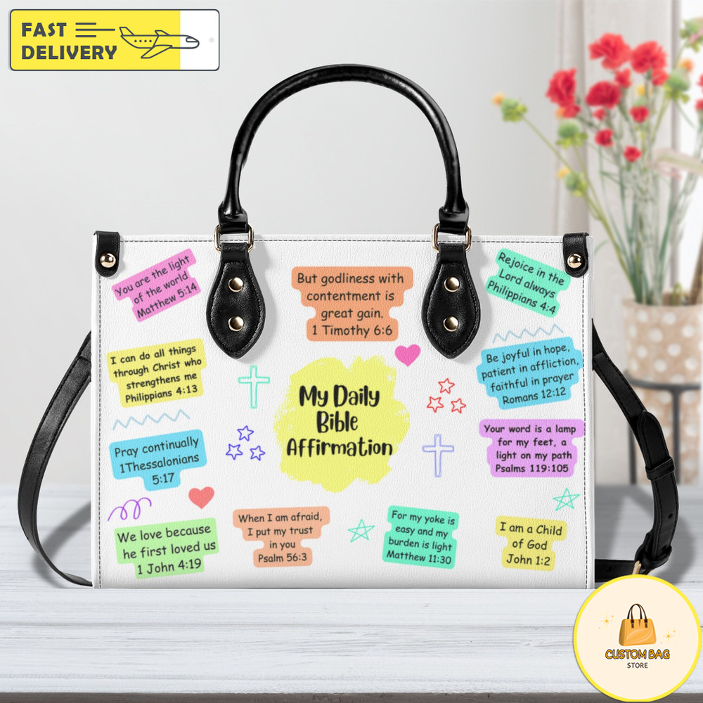 Christian Affirmation Bag Shoulder Handbag, Bible Verses Bible Cover Bag, Gifts for Women.jpg