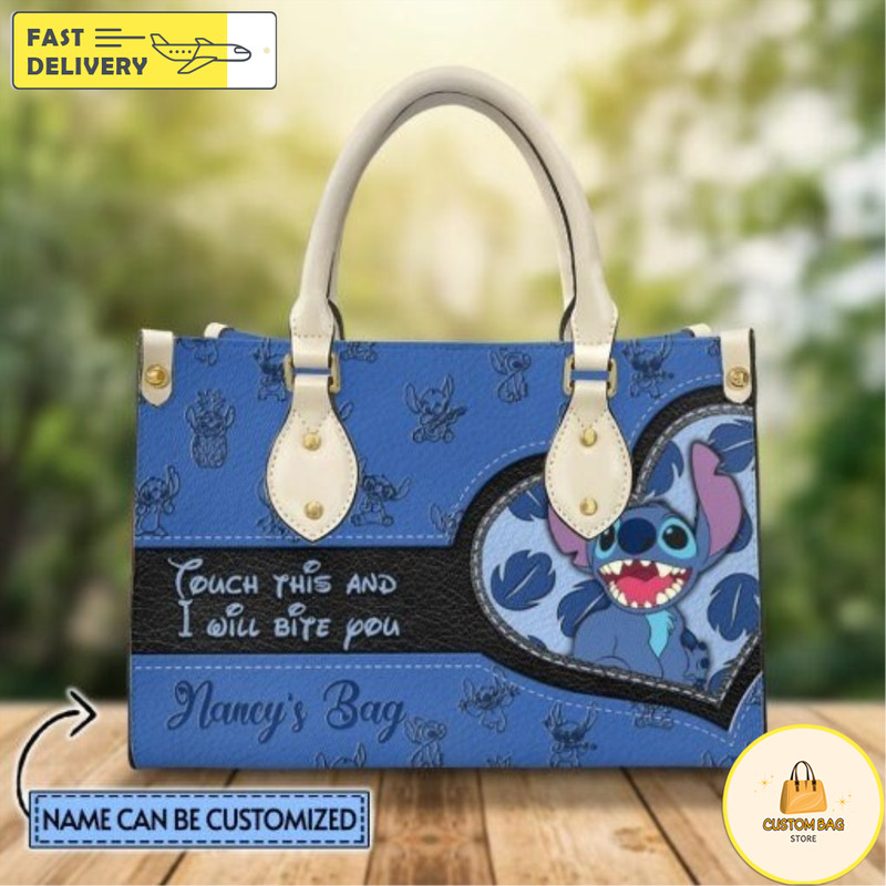 Custom Name I Will Bite You Stitch Leather Handbag, Stitch Lovers HandBag,Stitch Women Bags.jpg