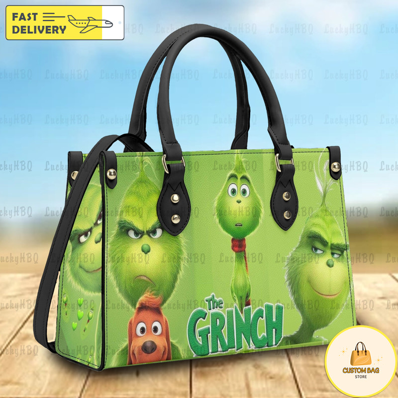 Grinch Leather Handbag,Grinch Christmas Handbag,Grinch Lovers Handbag 11.jpg