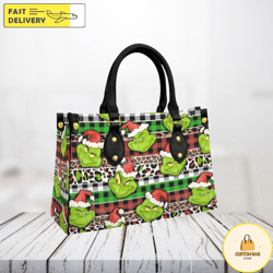 grinch leather handbag,grinch christmas handbag,grinch lovers handbag 5