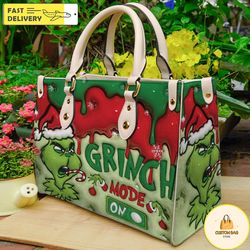 grinch leather handbag,grinch christmas handbag,grinch lovers handbag 8