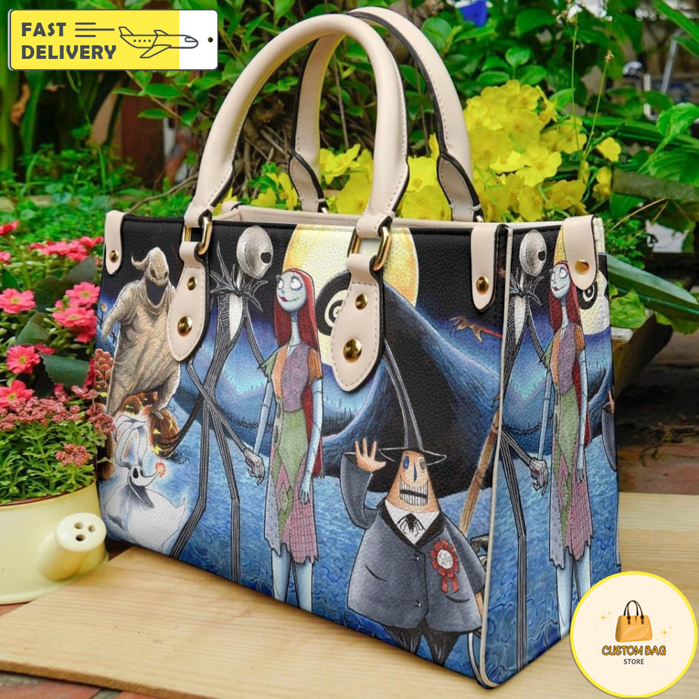 Jack Skellington Christmas Handbag, Anniversary Sally Handbag, Disney Leatherr Handbag.jpg