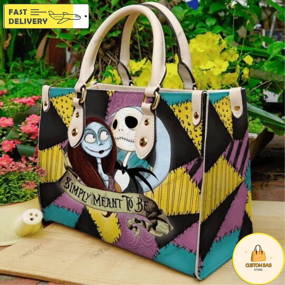 Jack Skellington Sally Nightmare Before Christmas Handbag,Christmas Leather Bag,Custom Leather Bag.jpg
