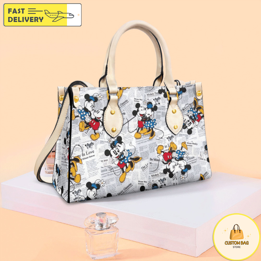 Newspaper Mickey Handbag, Anniversary Mickey Handbag, Disney Leatherr Handbag 1.jpg