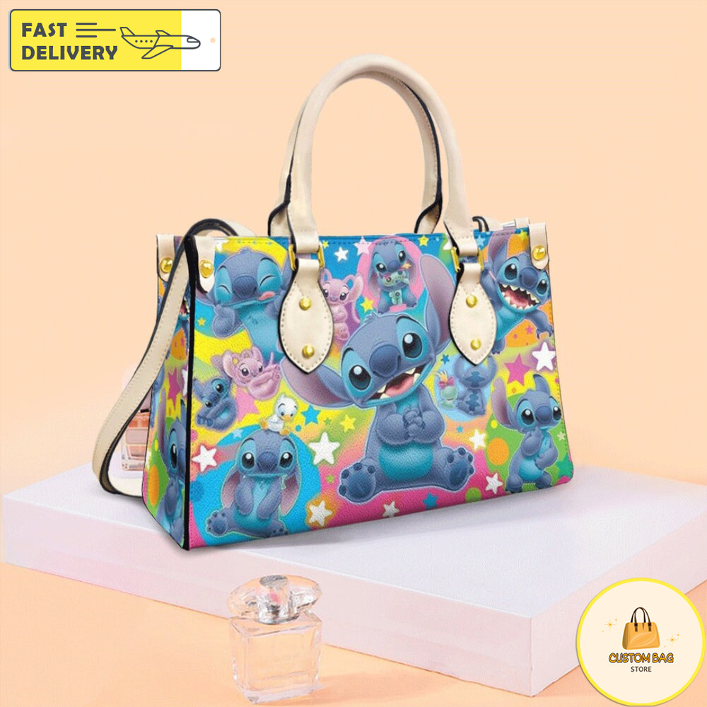 Personalized Cute Stitch Collections Handbag, Anniversary Stitch Handbag, Disney Leatherr Handbag 1.jpg