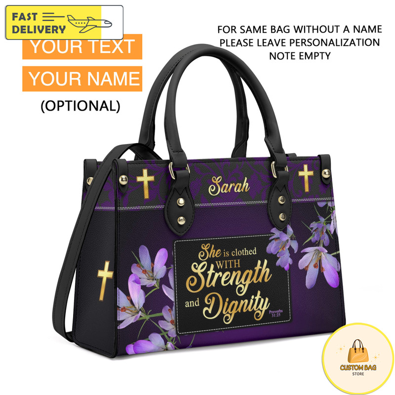 Personalized Leather Bag Custom Name Handbag, Christian Bag Bible Verses Bag Gifts for Women Mom Chr 37.jpg