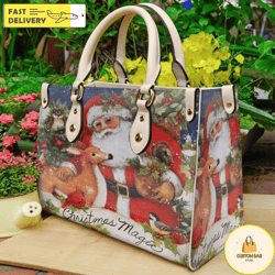 Santa Clau Christmas Collection Handbag, Leather Christmas Handbag, Christmas Women Bag