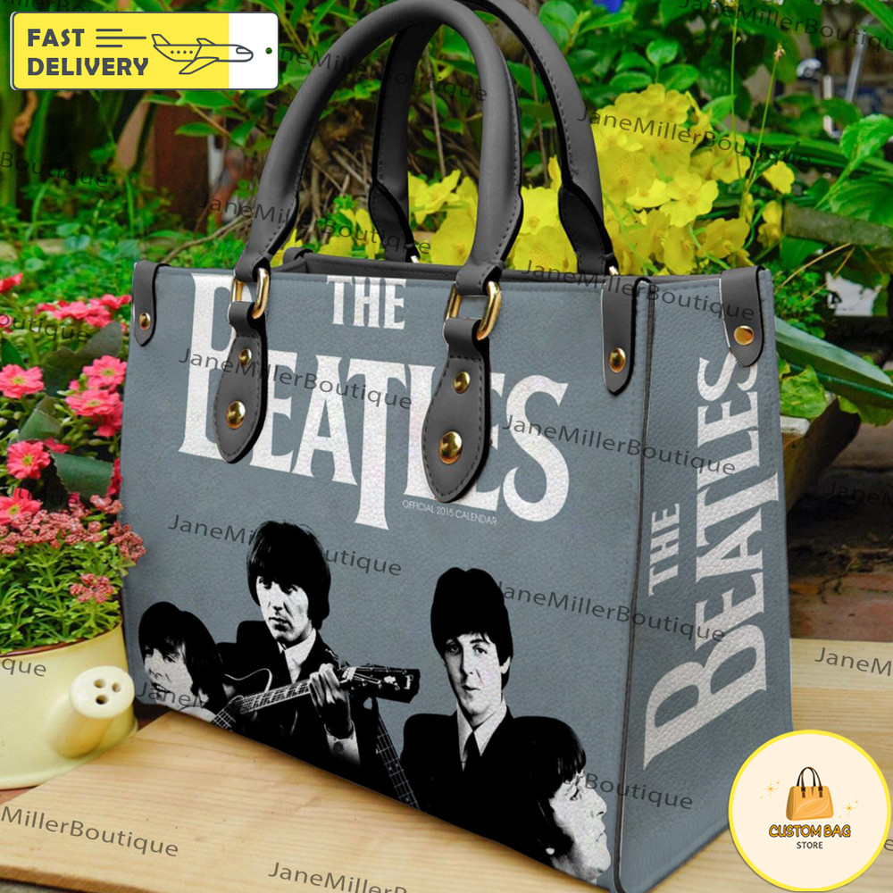 The Beatles Rock Band Leather Bag, Rock Music Handbag, Custom Leather Bag, Woman Handbag.jpg