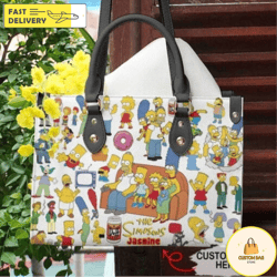The Simpsons Leather HandBag, Leather Bag,Travel handbag