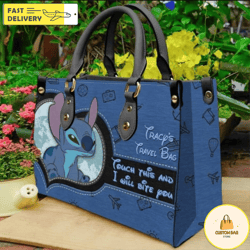 touch this and i will bite you handbag, stitch leather handbag, personalized stitch handbag