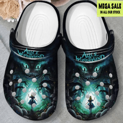 alice in wonderland cheshire cat clogs shoes for mens womens, custom crocs