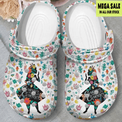 alice in wonderland floral crocs clog shoes, custom crocs