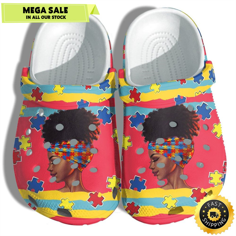 Africa Women Autism Puzzel Crocs Shoes Vintage.jpg
