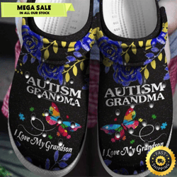 autism awareness crocs autism grandma i love my grandson crocband clog shoes