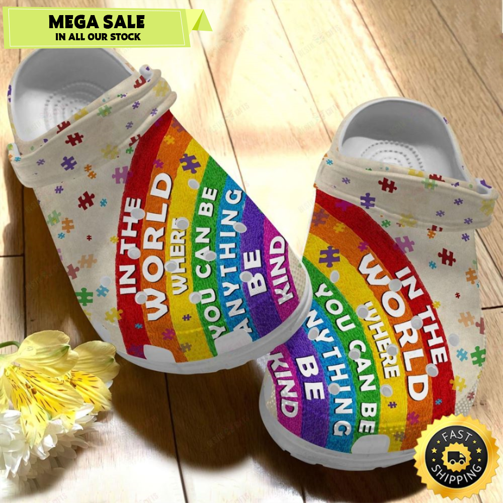 Autism Awareness Crocs Be Kind In This World Crocband Clog Shoes.jpg