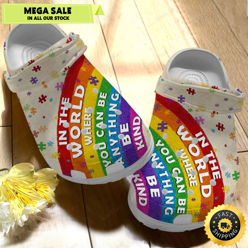 Autism Awareness Crocs Be Kind In This World Crocband Clog Shoes.jpg