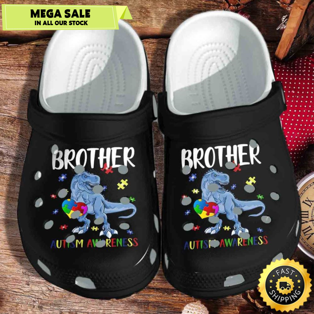 Autism Awareness Crocs Brother T-Rex Dinosaur Crocband Clog Shoes.jpg