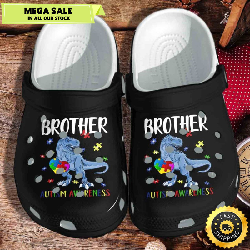 Autism Awareness Crocs Brother T-Rex Dinosaur Crocband Clog Shoes.jpg