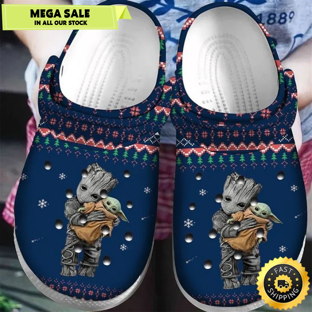 Baby Yoda And Groot Ugly Pattern Christmas Crocs Crocband Clog Shoes.jpg