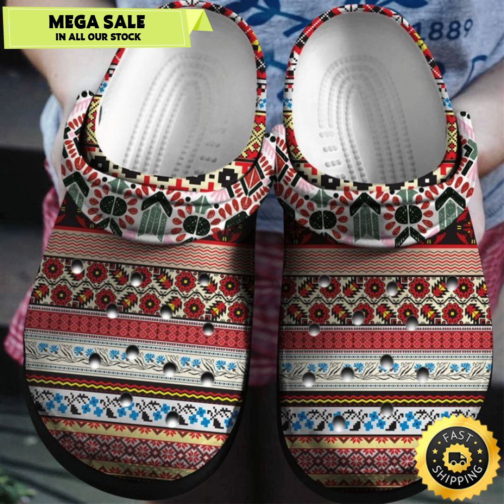 Bohemian Pattern Vintage Croc For Woman Girl Grandma Mother Daughter Sister Niece Crocs Clog Shoes.jpg