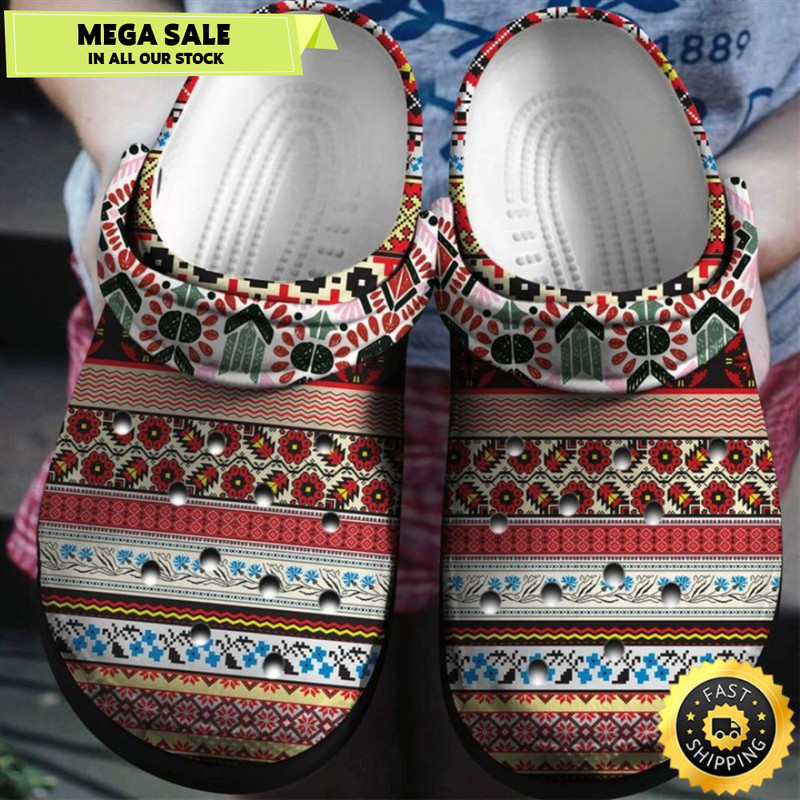 Bohemian Pattern Vintage Croc For Woman Girl Grandma Mother Daughter Sister Niece Crocs Clog Shoes.jpg