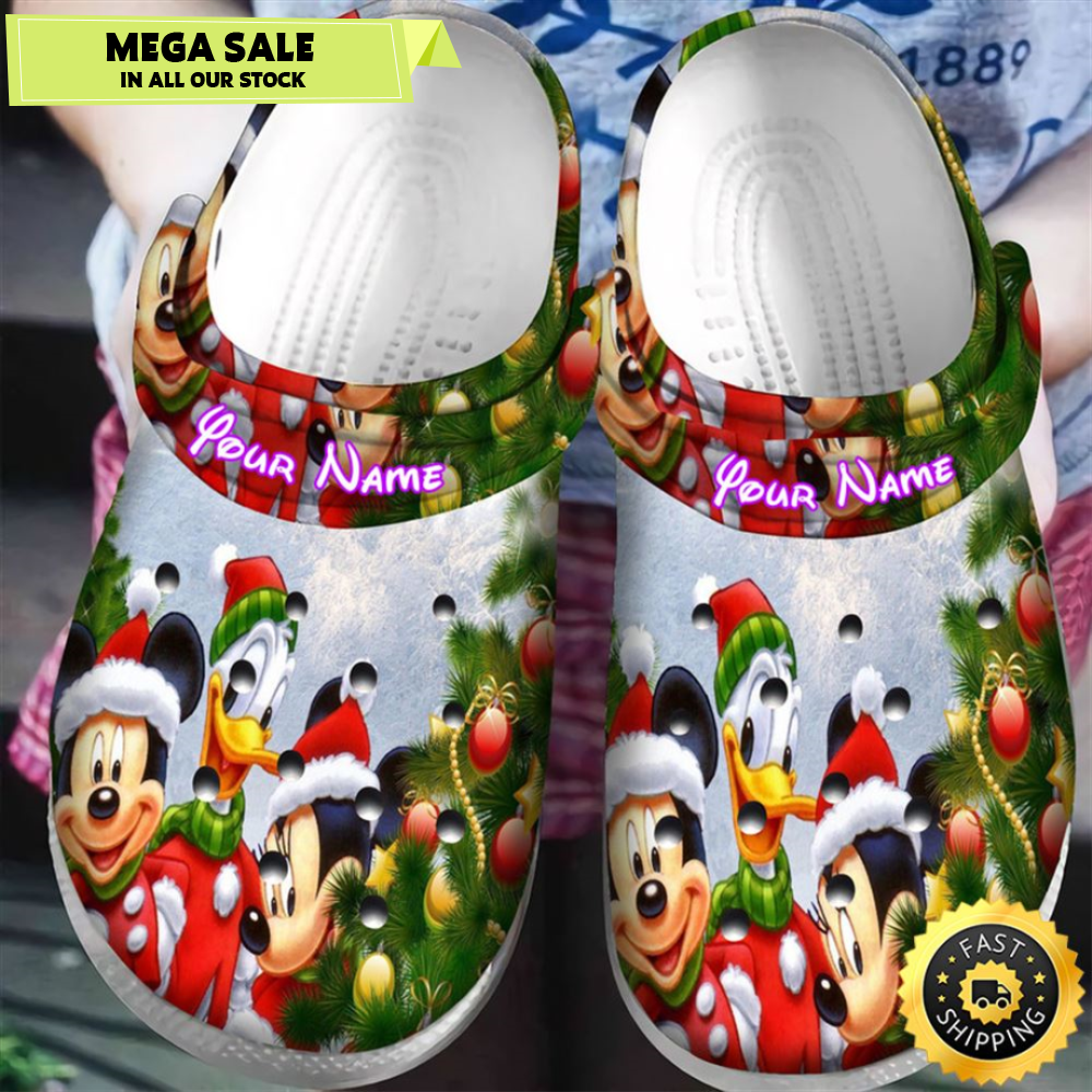 Disney Mickey Mouse Christmas Mickey And Friends Personalized Name Crocs Clogs Shoes.jpg