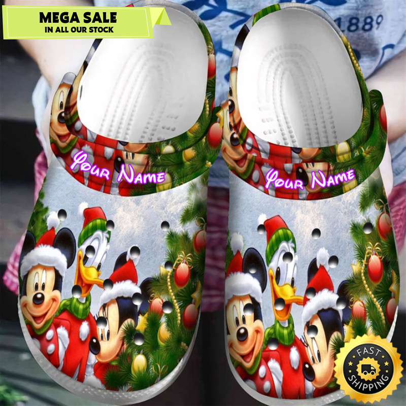Disney Mickey Mouse Christmas Mickey And Friends Personalized Name Crocs Clogs Shoes.jpg