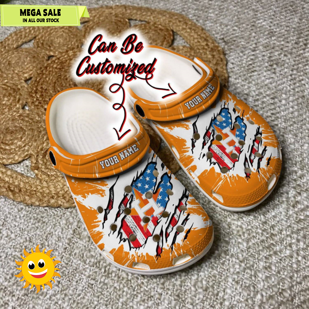 Astros Personalized HAstros Baseball Ripped American Flag Clog Crocs Shoes - 365crocs 1.jpg