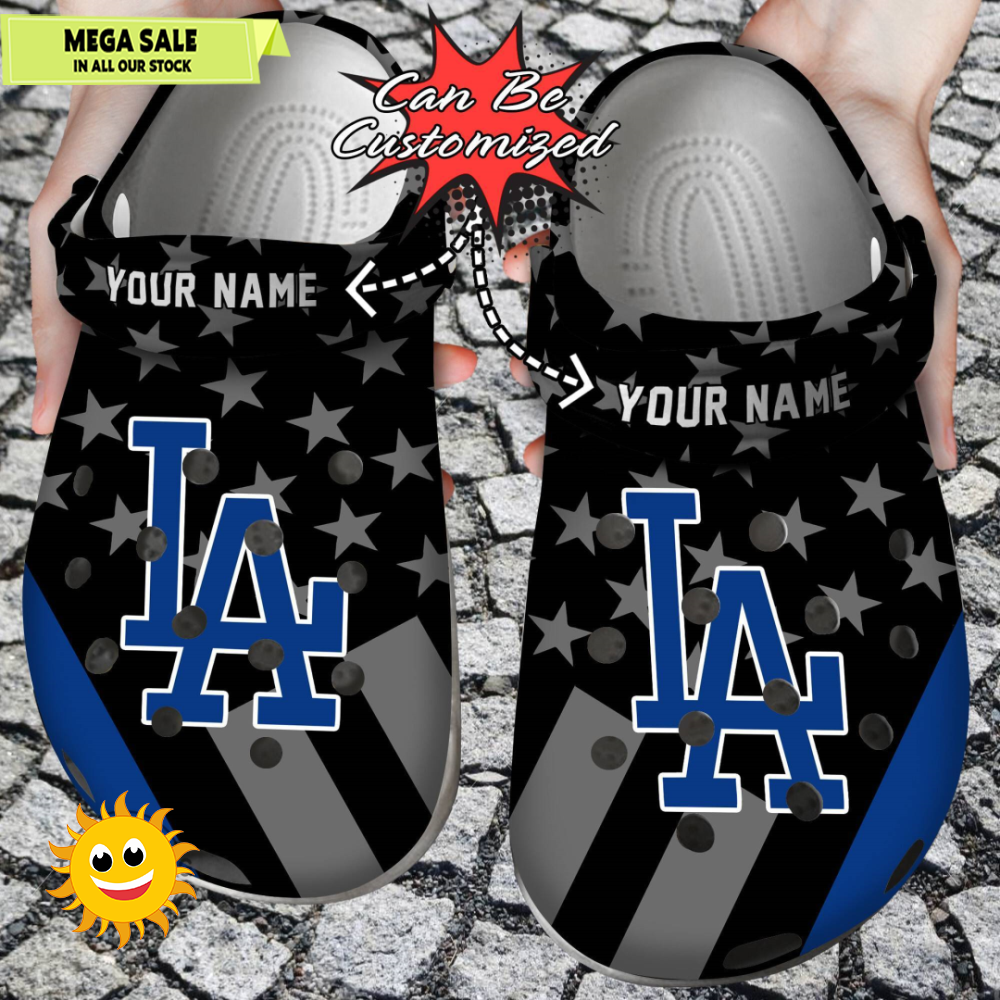Baseball Crocs Personalized LA Dodgers Star Flag Clog Shoes - 365crocs 1.jpg