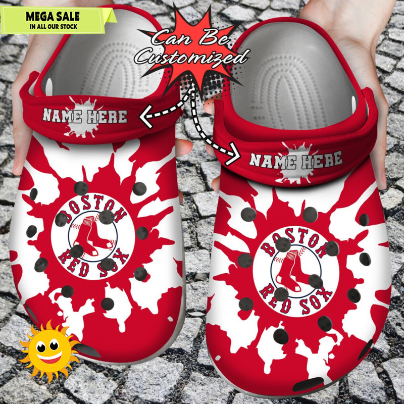 Baseball Personalized Boston Red Sox Color Splash Clog Shoes - 365crocs 1.jpg