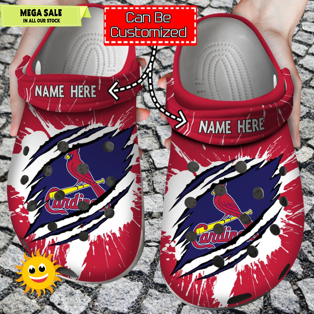 Baseball Personalized St. Louis Cardinals Ripped Claw Clog Shoes - 365crocs 1.jpg