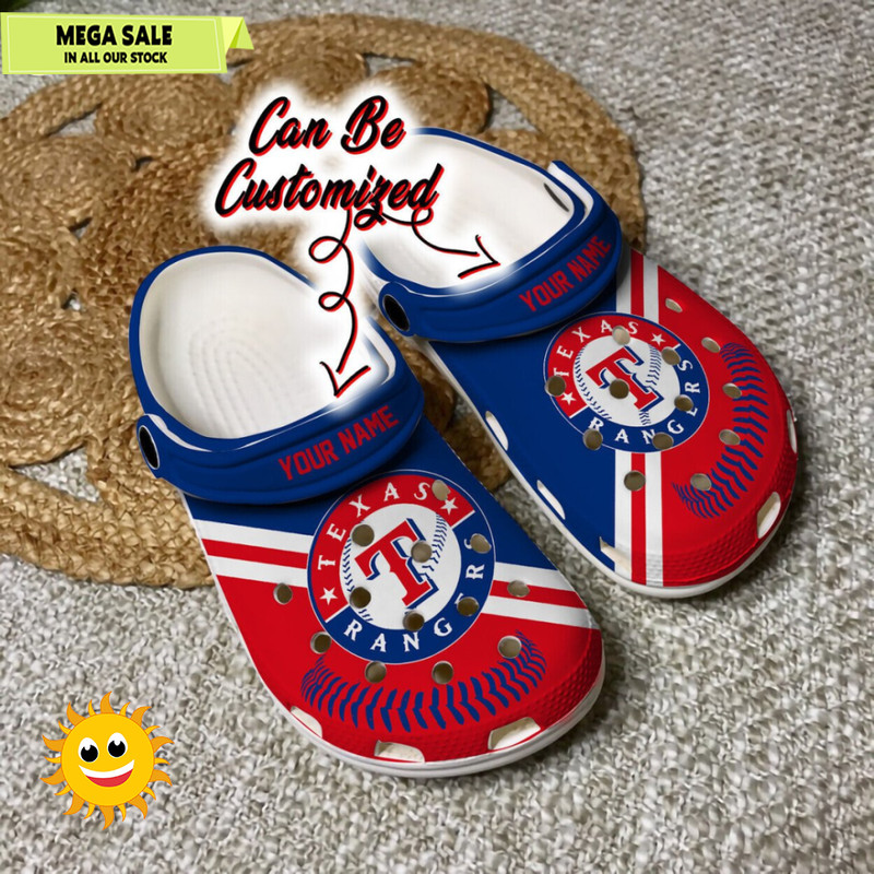 Baseball Texas Rangers Personalized Baseball Logo Team Clog Shoes - 365crocs 1.jpg