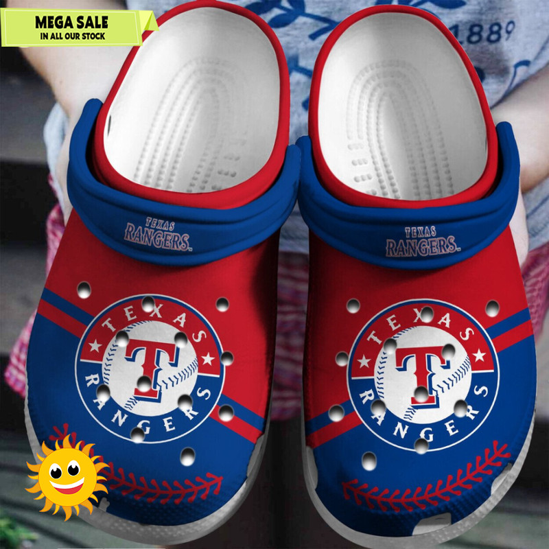 Texas Rangers Baseball Custom Name Displayed on Clog Shoes - 365crocs 1.jpg