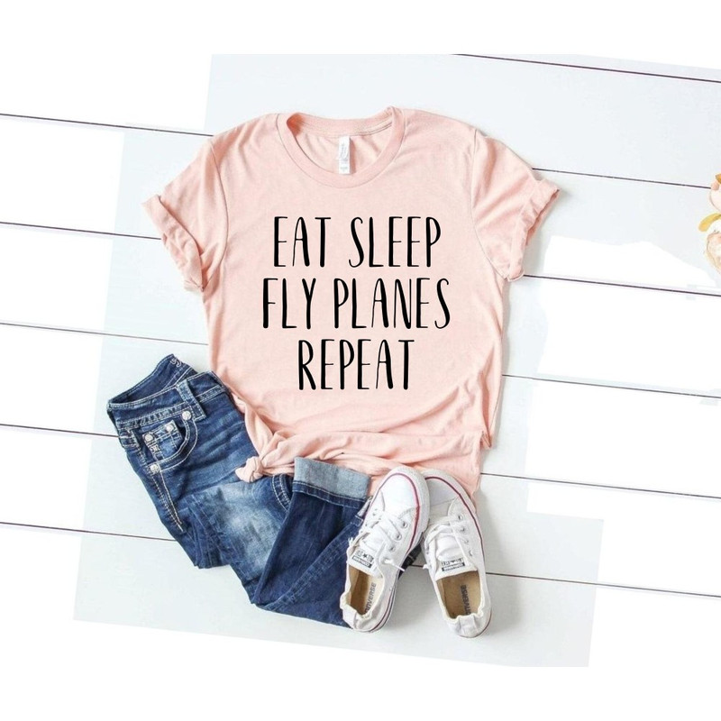 Airplane Pilot Shirt Aviation Shirt Plane Mom Gift Eat Sleep Fly Planes Repeat Pilot Shirt New Pilot Gift Flying Shirt travel shirt.jpg