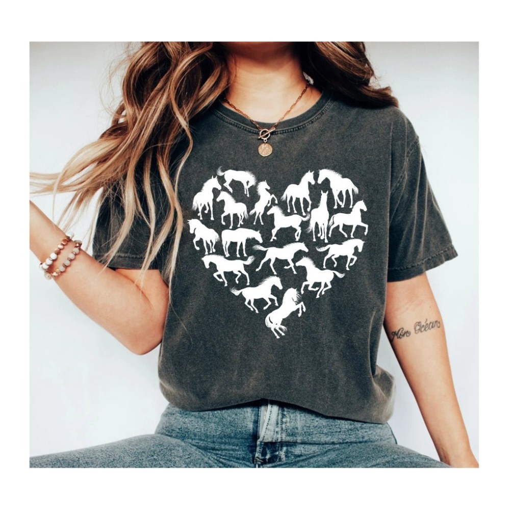Horse Lover Shirt Horse Lover T Shirt Horse With Heart Tee Horse T Shirts Horse Lover Gift Vet Shirt Gift For Horse Lover Horse Tee OK.jpg