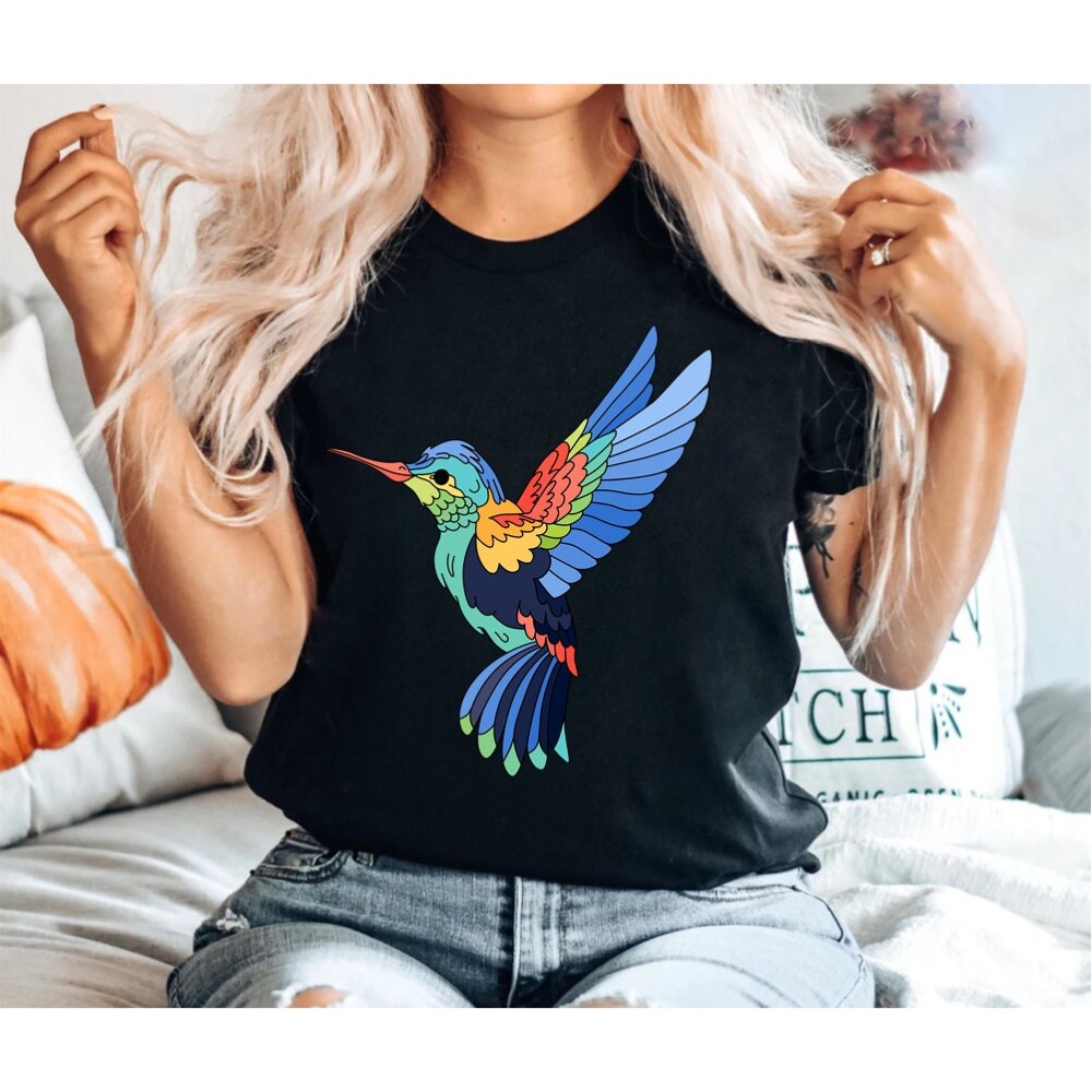 Hummingbird Shirt Birds T-shirt Nature Tee nature flower Hummingbird Bird Shirt Hummingbird Lover Gift For Her Trendy tee OK.jpg