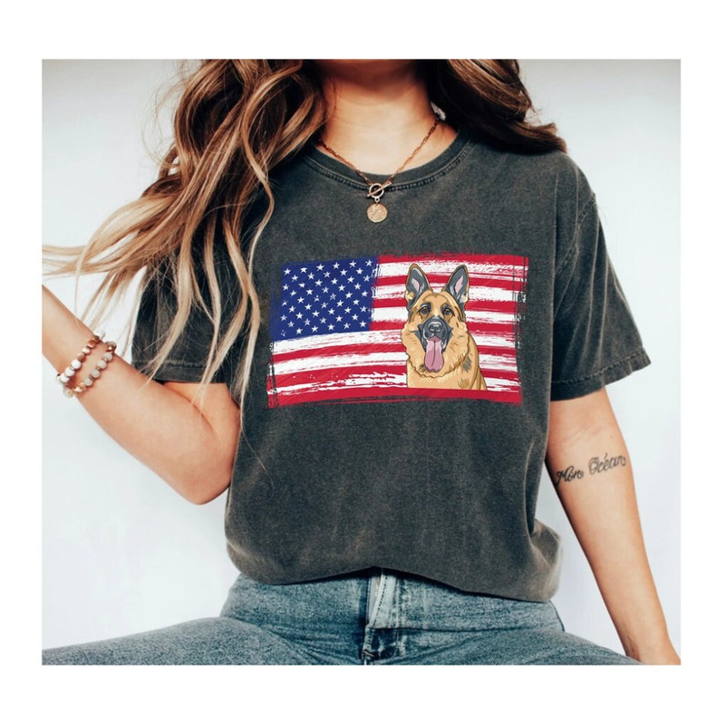 American Flag German Shepherd Shirt, Shirt for Veteran, 4th of July T-shirt, USA Flag With German Shepherd,Shirt For Dog Lover, USA, dog.jpg
