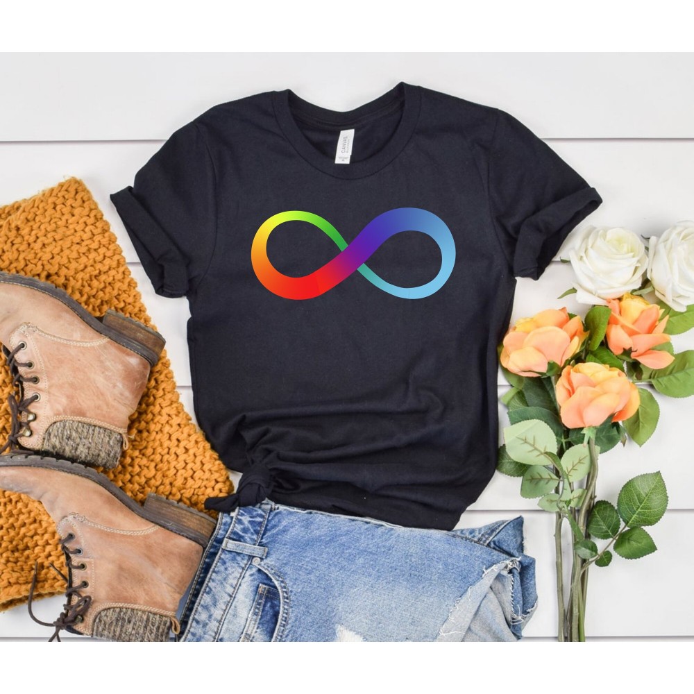Autistic Pride Shirt, ABA Therapist Shirt, Rainbow Infinity, Autism Shirt, Mental Health Shirt with rainbow autism mom autism parent.jpg