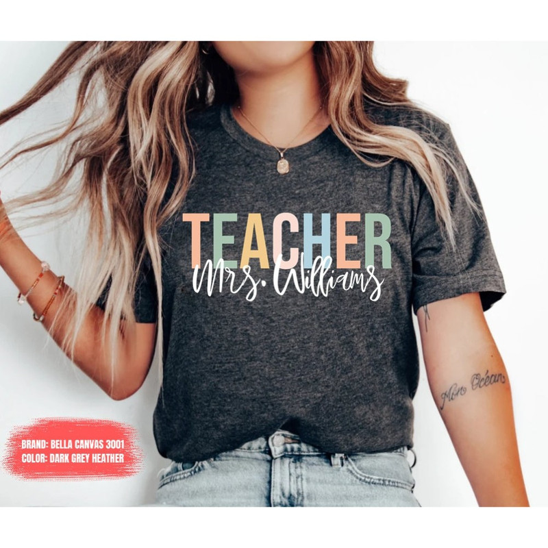 Custom Teacher Shirt, Teacher Team Shirts, Personalized School Tshirt, Teacher Gift, Customized Name Teacher Shirt, Elementary Teacher Shirt.jpg