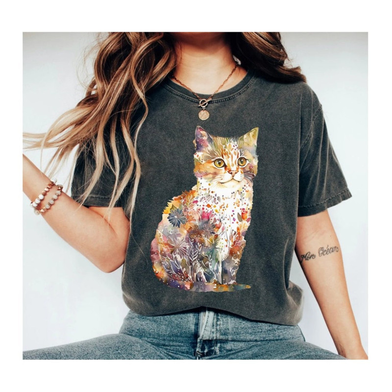 Floral Cat Shirt Cat Mom Shirt Cat Lover Gift Funny Cat Shirt Cat TShirt Cat Mom Gift Cat Mama Shirt Cat Mom.jpg