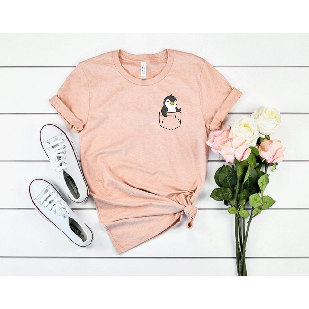 Funny Penguin Shirt Penguin TShirt Penguin Pocket Tee Penguin Lover Shirts Penguin Lover Gift Cute Penguin T Shirt Penguin Women Shirt OK.jpg