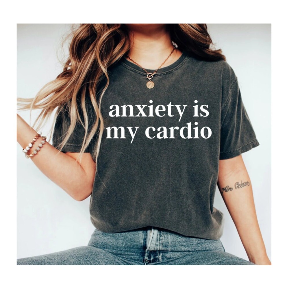 Funny Shirt Cute Cardio Tee Workout Shirt Running Tee HIIT Shirt Anxiety Shirt Funny Workout Shirt Cardio Tee Depression shirt 1.jpg