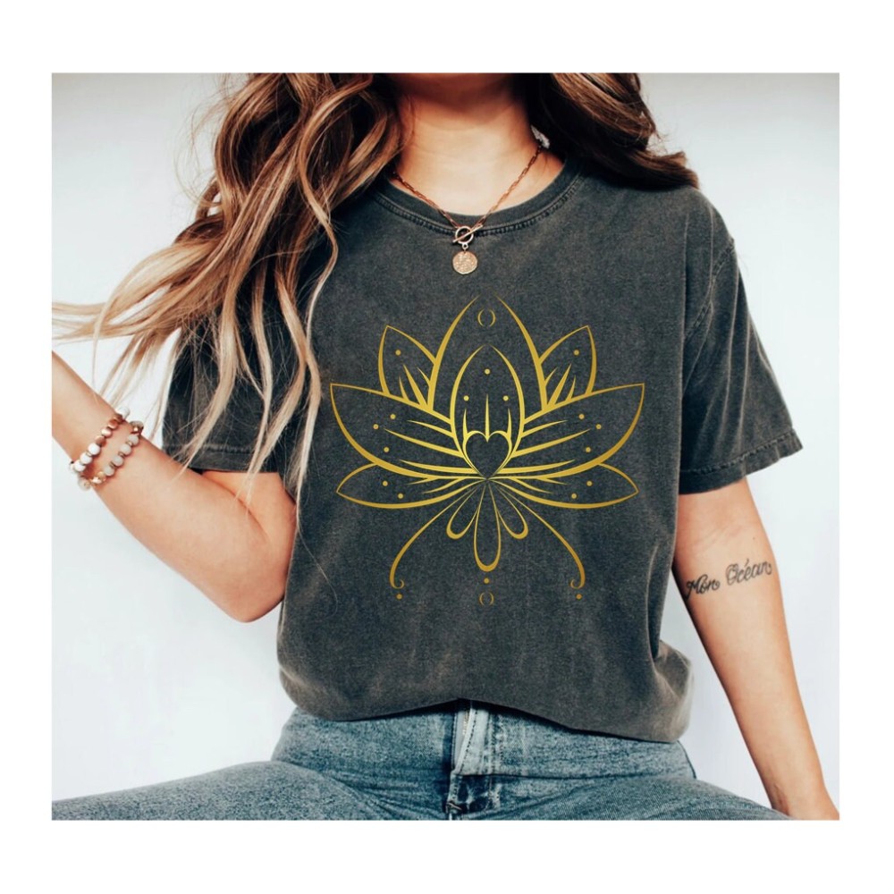 Lotus Flower Shirt, Lotus Tee, Yoga T-Shirt, Mandala Tee, Spiritual Gift, Meditation Shirt, Lotus Flower Gift, Yoga Tee OK.jpg