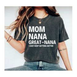 mom nana great nana, pregnancy announcement, gift for greatnana, christmas gift, great nana t shirt, baby announcement