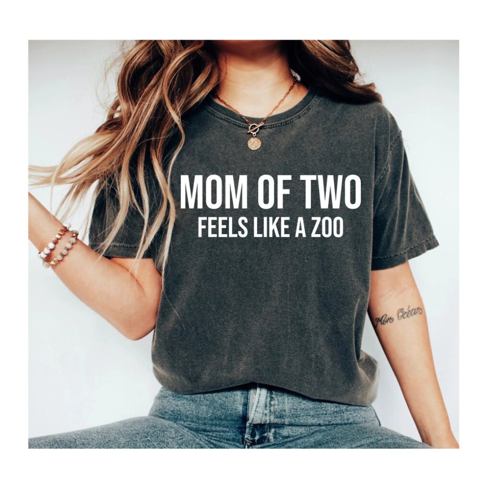 Mom of two feels like a zoo Pregnant Shirt Pregnancy Shirt Mom Shirt New Mom Shirt Mom Gift Funny Pregnancy Tee Petting Zoo Shirt 1.jpg
