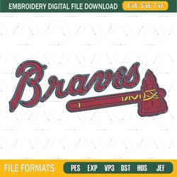 Atlanta Braves Embroidery Designs, MLB Logo Embroidery Files File,Nike Embroidery Design,Embroidery Design,Embroidery Pn