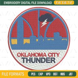 Oklahoma City Thunder logo embroidery design,NBA embroidery,Sport embroidery,Embroidery